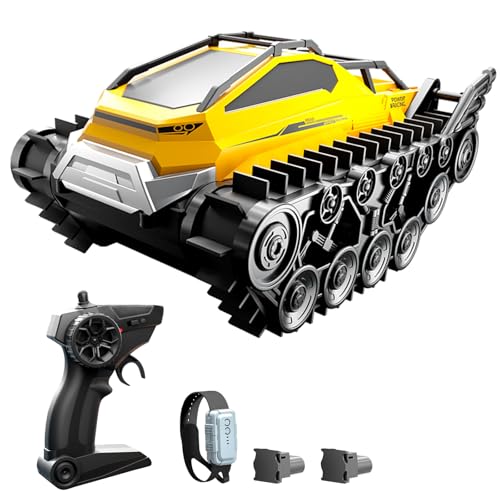 Hylukon Ferngesteuertes Auto, 2,4 GHz RC Auto Offroad Crawler RC Car Amphibien-Panzerfahrzeug, Ferngesteuertes Geländewagen Land-/Wasserspielzeug, Geschenke für Kinder, Jungen und Mädchen von Hylukon