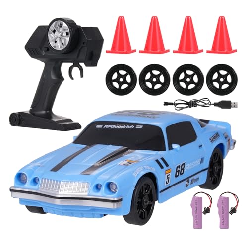 Hylukon Ferngesteuertes Auto, 2,4 GHz RC Drift Car 1/24 RC Auto Drift Car 4WD Drift Auto mit Brillanten Lichtern, Drift- und Rennreifen, Straßensperren, RC Car für Erwachsene Kinder Mädchen Jungen von Hylukon