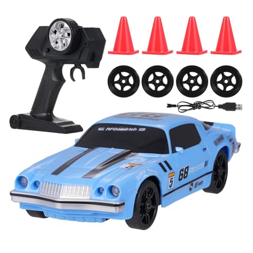 Hylukon Ferngesteuertes Auto, 2,4 GHz RC Drift Car 1/24 RC Auto Drift Car 4WD Drift Auto mit Brillanten Lichtern, Drift- und Rennreifen, Straßensperren, RC Car für Erwachsene Kinder Mädchen Jungen von Hylukon