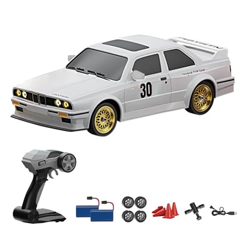 Hylukon Ferngesteuertes Auto, 2,4 GHz RC Drift Car 30 km/h Ferngesteuertes Drift Car 1/16 Ferngesteuertes Auto Rennauto mit Vorder- und Rücklichtern im Retro-Stil von Hylukon