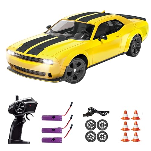 Hylukon Ferngesteuertes Drift Auto, 2,4 GHz RC Drift Car 4WD Elektro-Ferngesteuertes Auto mit LED-Leuchten, RC Auto Drift Car für Erwachsene Jungen und Mädchen Geburtstagsgeschenk von Hylukon