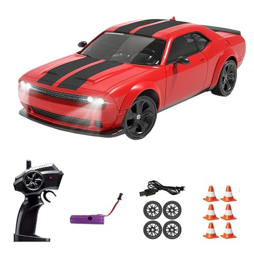 Hylukon Ferngesteuertes Drift Auto, 2,4 GHz RC Drift Car 4WD Elektro-Ferngesteuertes Auto mit LED-Leuchten, RC Auto Drift Car für Erwachsene Jungen und Mädchen Geburtstagsgeschenk von Hylukon