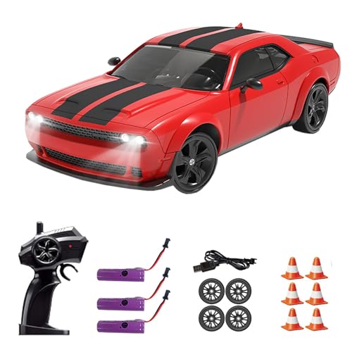 Hylukon Ferngesteuertes Drift Auto, 2,4 GHz RC Drift Car 4WD Elektro-Ferngesteuertes Auto mit LED-Leuchten, RC Auto Drift Car für Erwachsene Jungen und Mädchen Geburtstagsgeschenk von Hylukon