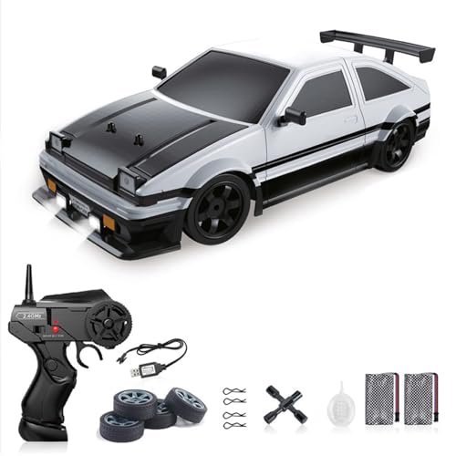 Hylukon RC Drift Car, 1:16 Ferngesteuertes Auto 2,4G RC Auto Drift Car, Hochgeschwindigkeits-Allrad Drift Auto mit Coolen LED-Lichtern, Sprühfunktionen, RC Car für Kinder Jungen Mädchen von Hylukon