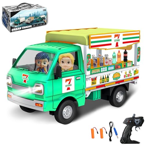 Hylukon RC Truck, 1:16 2,4 GHz Ferngesteuertes Auto Convenience Store Truck mit LED Lichtern, Soundeffekten, Autotüren zum Öffnen, RC Auto für Rollenspiel, Eltern-Kind-Interaktion Hylukon RC Truck, 1:16 2,4 GHz Ferngesteuertes Auto Convenience Store Truck mit LED Lichtern, Soundeffekten, Autotüren zum Öffnen, RC Auto für Rollenspiel, Eltern-Kind-Interaktion von Hylukon