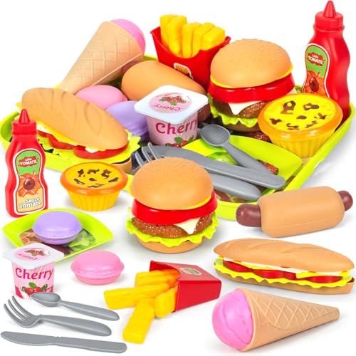 Kinderküche, aus Plastik für spielzeuge, Hamburger, Fast-Food-Spielzeug, kinderspielzeug und rollenspielfiguren ab DREI Jahren von Hymaz