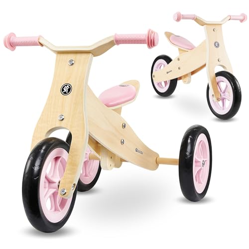 HyperMotion Lauflernrad aus Holz 2in1 - Laufrad ab 1 Jahr und Dreirad ab 18 Monate, Fahrräder für Kleinkinder Mädchen, Verstellbarer Sitz, Rosa HyperMotion Lauflernrad aus Holz 2in1 - Laufrad ab 1 Jahr und Dreirad ab 18 Monate, Fahrräder für Kleinkinder Mädchen, Verstellbarer Sitz, Rosa von HyperMotion