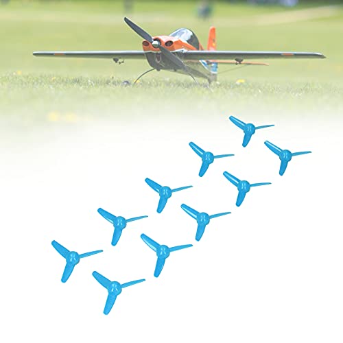 Hyuduo 70 Mm 3-Blatt-Propeller, 10 Stück 70 Mm 3-Blatt-Propeller aus Kunststoff, RC-Car-Rotationszubehör, Geeignet für -Spielzeugmodelle, Propeller (Blue) von Hyuduo