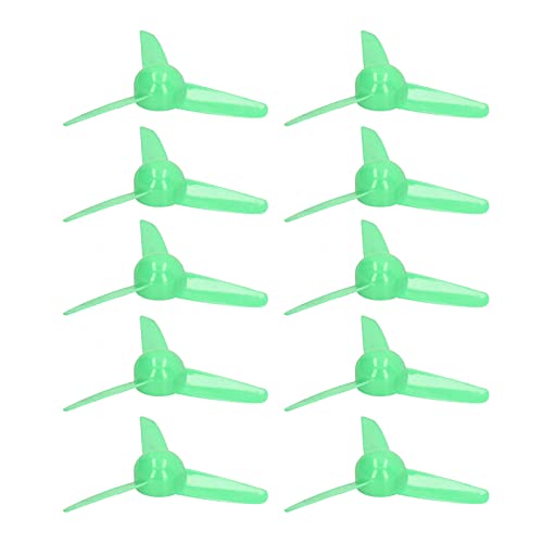 Hyuduo 70 Mm 3-Blatt-Propeller, 10 Stück 70 Mm 3-Blatt-Propeller aus Kunststoff, RC-Car-Rotationszubehör, Geeignet für -Spielzeugmodelle, Propeller (Green) von Hyuduo