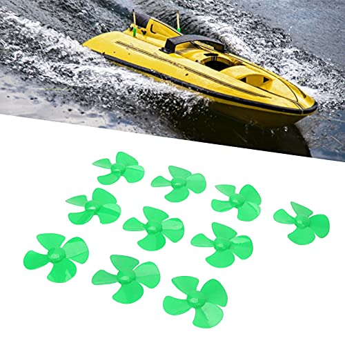 Hyuduo 80 Mm 4-Blatt-Propeller aus Kunststoff, Spielzeugzubehör, Modell XR-149 für Ferngesteuertes Elektroboot, mit 2 Mm Loch, 10er-Set (Green) von Hyuduo