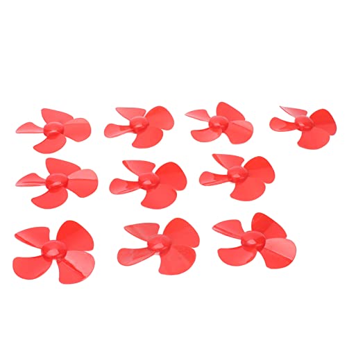 Hyuduo 80 Mm 4-Blatt-Propeller aus Kunststoff, Spielzeugzubehör, Modell XR-149 für Ferngesteuertes Elektroboot, mit 2 Mm Loch, 10er-Set (Rot) von Hyuduo