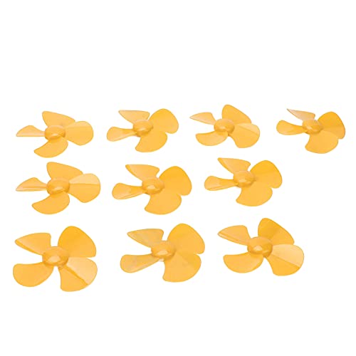 Hyuduo 80 Mm 4-Blatt-Propeller aus Kunststoff, Spielzeugzubehör, Modell XR-149 für Ferngesteuertes Elektroboot, mit 2 Mm Loch, 10er-Set (Yellow) von Hyuduo