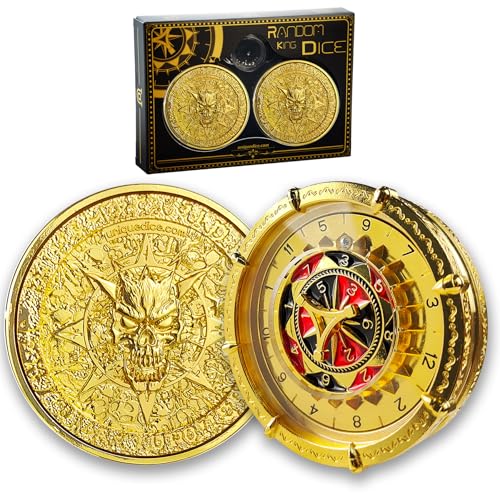 Random King Würfel-Set von Unique Dice Metal Wheel Spinner für Dungeons and Dragons DND Rollenspiel Requisite Zubehör Geschenk mit Box Casino Gold von HzFitInc