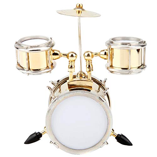 Miniatur Musikinstrument Modell Replica Drum Set Ornament Schlagzeuger Wohnkultur mit Box, 3.15 * 1.54 * 3.39in von Hztyyier