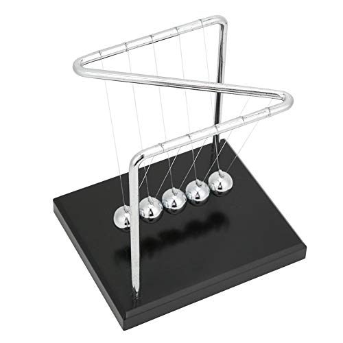 Hztyyier Newton Kugelstoßpendel, Newtons Wiege Balance Bälle Home Office dekorative schwingende magnetische Bälle Pendel Bälle Stahlkugel Schreibtisch Spielzeug, 14 * 12 * 14.5CM von Hztyyier