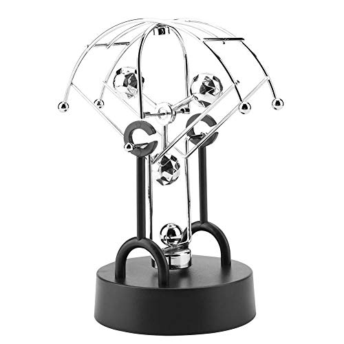 Hztyyier Perpetual Motion Fächerförmig Batteriebetriebenes, beidseitig drehbares, 360 ° schwenkbares Spielzeug Newtons Wiege für die Heimdekoration im Büro(B102) von Hztyyier