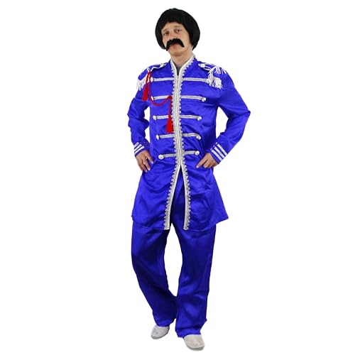 60er Generation Sergeant-Pepper KOSTÜME = KOSTÜM IST ERHALTBAR IN 4 4 VERSCHIEDENEN GRÖSSEN = VERKAUFT VON ILOVEFANCYDRESS® = DIE PERFEKTE Retro Musik VERLEIDUNG DER 60iger Jahre = BLAU-MEDIUM von I LOVE FANCY DRESS