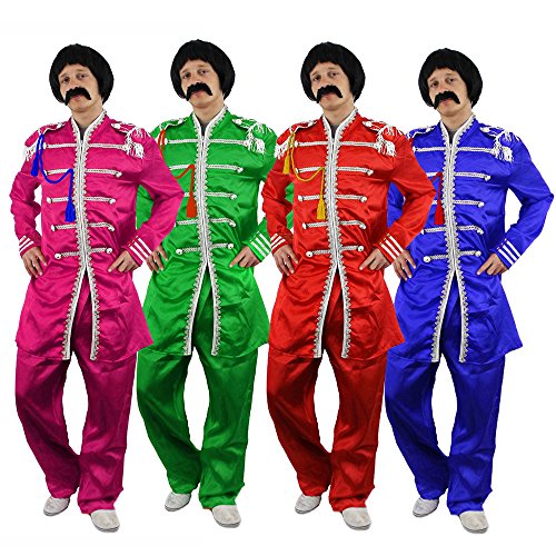 60er Generation Sergeant-Pepper KOSTÜME = KOSTÜM IST ERHALTBAR IN 4 4 VERSCHIEDENEN GRÖSSEN = VERKAUFT VON ILOVEFANCYDRESS® = DIE PERFEKTE Retro Musik VERLEIDUNG DER 60iger Jahre = ROT-XSmall von I LOVE FANCY DRESS