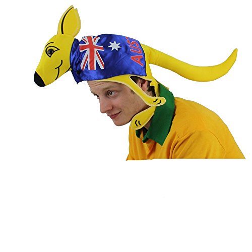 AUSTRALISCHER KANGURU HUT = KÄNGURU HUT FÜR RUGBY /FUSSBALL WELTMEISTERSCHAFT ODER CRICKET - FANCY DRESS ACCESSORY HUT FÜR AUSTRALIEN SPORT SUPPORTER ODER FAN KOSTÜME = VON ILOVEFANCYDRESS®= 1 KANGAROO HUT von I LOVE FANCY DRESS