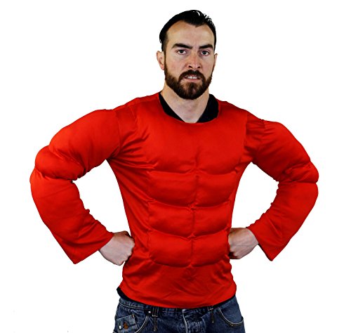 Brust Muskel KOSTÜM IN ROT UND 2 VERSCHIEDENEN GRÖßEN= VON ILOVEFANCYDRESS® = SUPER FÜR Jede SUPERHELDEN VERKLEIDUNG ODER Wrestler KOSTÜM= IN DER Farbe ROT & GRÖßE XLarge von I LOVE FANCY DRESS