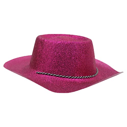 Cowboyhüte mit Glitzer, groß, Rosa, 1 Stück von I LOVE FANCY DRESS