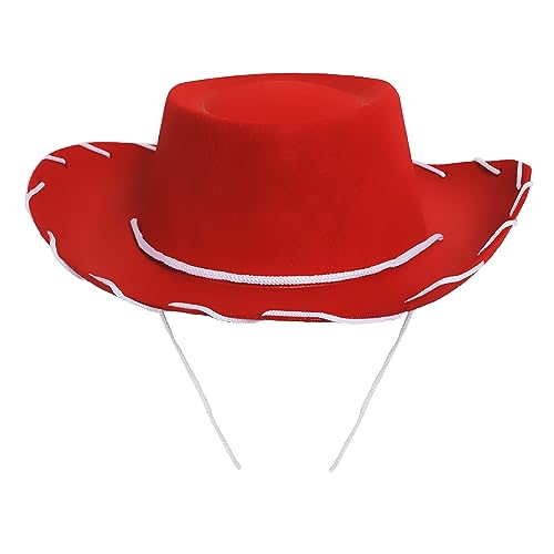 Cowboyhut, für Kinder geeignet, Zubehör für Verkleidungen, passend für 52 cm Kopfumfang, erhältliche Farben: Schwarz / Braun / Rot von I LOVE FANCY DRESS