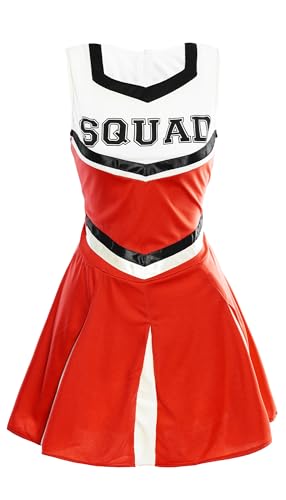 DAMENROTHOCHSCHUL Cheerleader Fancy Kleid KOSTÜM Frauen Cheer Captain American Cheer Leader UNIFORM (X-Large) von I LOVE FANCY DRESS