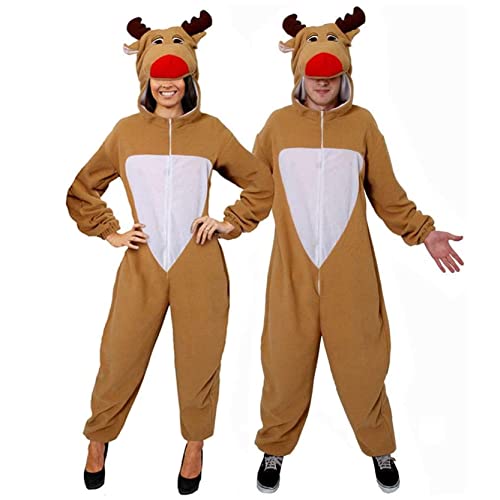 EIN Rentier/Rudolf- Onesie FÜR Erwachsene = ERHALTBAR IN 5 VERSCHIEDENEN GRÖSSEN =TOLLE WEIHNACHTSVERKLEIDUNG= Alles IN EINEM Jumpsuit = XXLarge von I LOVE FANCY DRESS