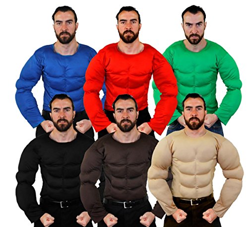 Erwachsene Muskel Brust - perfekt Halloween Kostüm Zubehör oder für Superheld Kostüm - Standard Größe und XL - verfügbar in 6 Farben: beige / Skin , braun, schwarz, grün,rot,blau - Rot, Standard Erwachsene Muskel Brust - perfekt Halloween Kostüm Zubehör oder für Superheld Kostüm - Standard Größe und XL - verfügbar in 6 Farben: beige / Skin , braun, schwarz, grün,rot,blau - Rot, Standard von I LOVE FANCY DRESS
