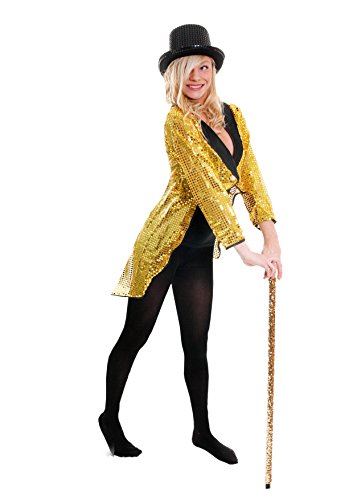 GOLDENER FRACK/TAILCOAT= PAILLETTEN JACKE= DAS PERFEKTE KOSTÜM FÜR JEDE TANZAUFFÜHRUNG - STEPTANZ -FASCHING UND KARNEVAL = DER SUPER KLASSE =SEQUIN= IN 6 VERSCHIEDENEN GRÖSSEN=XLARGE von I LOVE FANCY DRESS