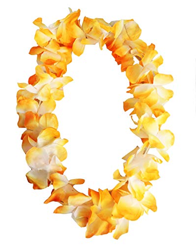 Hawaiianische Lei-Halskette, 9 cm, Blume, Halskette, Girlande, bunt, für Strandpartys, luxuriöses Hawaii-Zubehör, Orange, 12 Stück von I LOVE FANCY DRESS