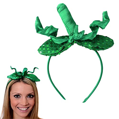 I LOVE FANCY DRESS DAMEN KÜRBIS STIRNBAND HALLOWEEN KOSTÜM ACCESSOIRE GRÜN PAILLETTEN & SATIN KÜRBIS KOPFSTÜCK von I LOVE FANCY DRESS