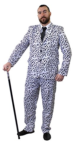 I LOVE FANCY DRESS Dalmatiner Unisex Cruel-DE-VILL Evil Dog Lady Hosenanzug Hunde KOSTÜM VERKLEIDUNG MIT ROTEN ODER SCHWARZEN Krawatte ODER OHNE Halloween Fasching Karneval=NUR Anzug-MEDIUM von I LOVE FANCY DRESS