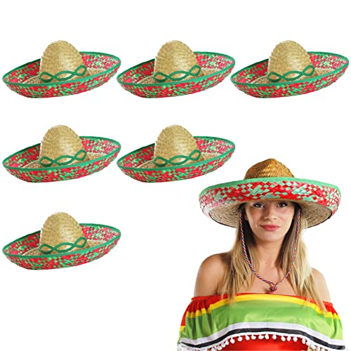 I LOVE FANCY DRESS Grüner mexikanischer Sombrero – grüne Sombreros in 6er-Packung – perfekt für Mottopartys von I LOVE FANCY DRESS