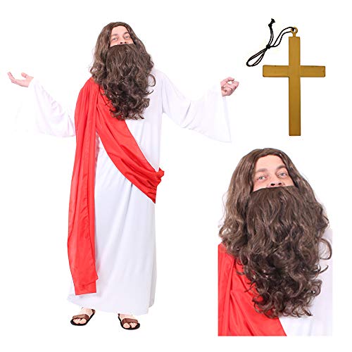 I LOVE FANCY DRESS Jesus-Kostüm für Erwachsene, mit Perücke, Kreuz und Bart – Herren, Größe XL I LOVE FANCY DRESS Jesus-Kostüm für Erwachsene, mit Perücke, Kreuz und Bart – Herren, Größe XL von I LOVE FANCY DRESS