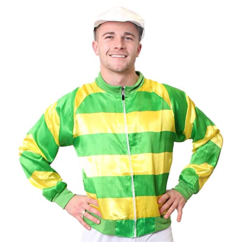 I LOVE FANCY DRESS Jockey KOSTÜM GRÜN UND GELB GESTREIFTES KOSTÜM MIT Jacke UND WEIẞER Jockey Hut - PERFEKT FÜR JUNGGESELLENABSCHIEDE UND ANDERE EREIGNISSE - GRÖẞE: X-GROẞ von I LOVE FANCY DRESS