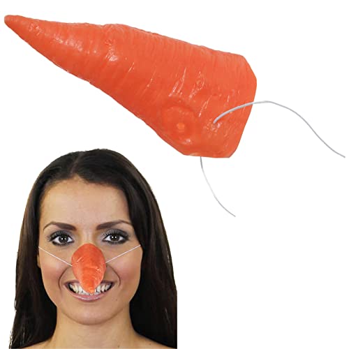 I LOVE FANCY DRESS Karottennasen-Zubehör - Orange Karottennase auf elastischer Schnur - Einheitsgröße - Perfekt für Schneemann Weihnachtskostüme oder Vogelscheuche Kostüme - 1 Stück von I LOVE FANCY DRESS