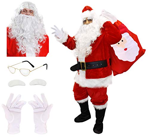 I LOVE FANCY DRESS LTD 12 TEILER SUPER PROFESSIONELL WEIHNACHTSMANN KOSTÜM VERKLEIDUNG MIT ZUBEHÖR PROFESSIONELL Nikolaus - XXXX-Large von I LOVE FANCY DRESS