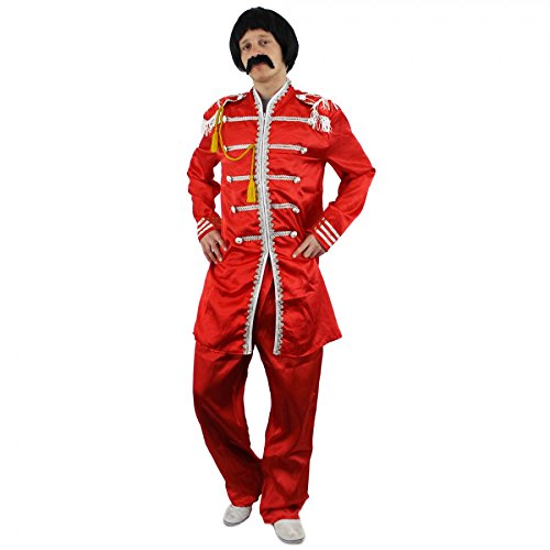 I LOVE FANCY DRESS LTD 60iger GENERATION SERGEANT-PEPPER KOSTÜME VERKLEIDUNG VERSCHIEDENEN VARIATIONEN+FARBEN+GRÖSSEN RETRO MUSIK FASCHING HALLOWEEN=ROTES KOSTÜM-XLAREG von I LOVE FANCY DRESS