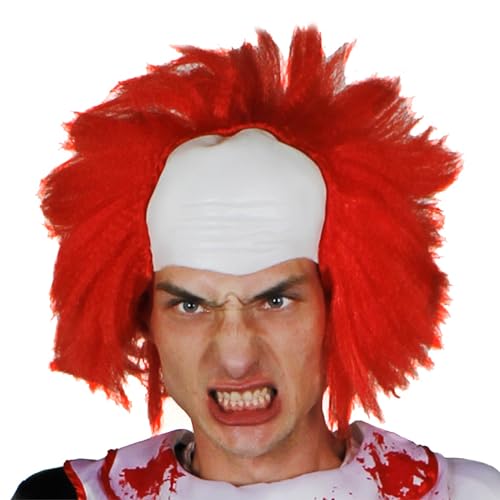 I LOVE FANCY DRESS LTD Balding Perücke Kostüm Zubehör - Haare auf Glatzenperücke Style Perücke - Clown WIGM , verrückt Wissenschaftler Perücke perfekt für Halloween Kostüm - erhältlich in Vier Rot von I LOVE FANCY DRESS