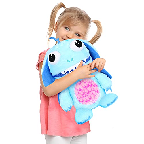 I LOVE FANCY DRESS LTD Kinder Sorgen Monster Plush WEICHES Spielzeug 14" (35 cm) - LIEBT Essen SIE IHRE Sorgen - Blaue UND ORANGE Zig-ZAG-Streifen von I LOVE FANCY DRESS