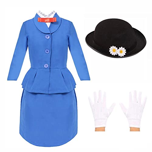 I LOVE FANCY DRESS MAGISCH VIKTORIANISCHES KINDERMÄDCHEN KOSTÜM FÜR Damen. WELTBUCHTAG/BUCHWOCHEN Charakter FÜR Frauen. Jacke + Rock + GÄNSEBLÜMCHEN Hut + Handschuhe. GRÖẞE: GROẞ von I LOVE FANCY DRESS