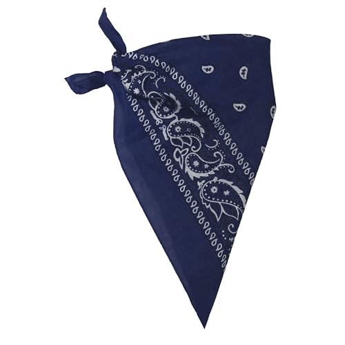 I LOVE FANCY DRESS Marineblau Paisley Bandana - 12 Stück - Marineblau Halstuch mit weißem Paisley Muster - Erwachsene Cowboy Wild West Bandana Schal von I LOVE FANCY DRESS