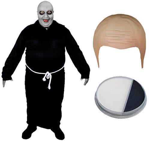 I LOVE FANCY DRESS ONKEL GLATZÖPFIGER FESTER KOSTÜM VERKLEIDUNG=BEKANNT AUS FILM +FERSEHN SERIE=HALLOWEEN-FASCHING-KARNEVAL= SCHWARZER ROBE+GLATZEN KAPPE +MAKE UP=LARGE von I LOVE FANCY DRESS