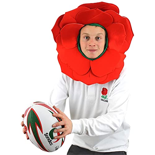 I LOVE FANCY DRESS ROSA Hut Blume KOSTÜM England Sport ANHÄNGERIN Kopfbedeckung ROTE BLÜTENBLÄTTER MIT GRÜNER HAUBE ENGLISCHE Rose von I LOVE FANCY DRESS