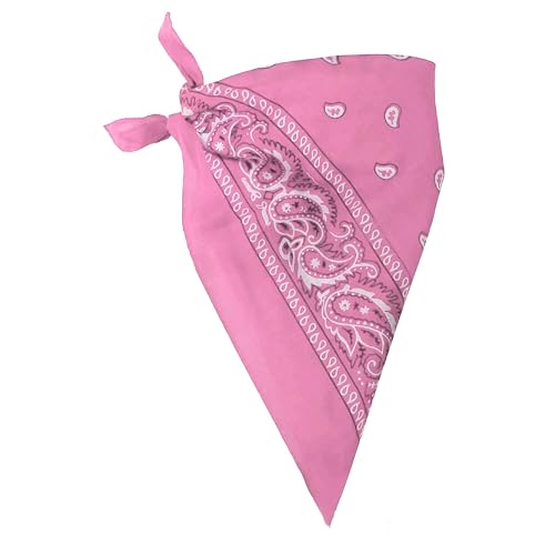 I LOVE FANCY DRESS Rosa Paisley Bandana - 3 Stück - Rosa Halstuch mit weißem Paisley Muster - Erwachsene Cowboy Wild West Bandana Schal von I LOVE FANCY DRESS