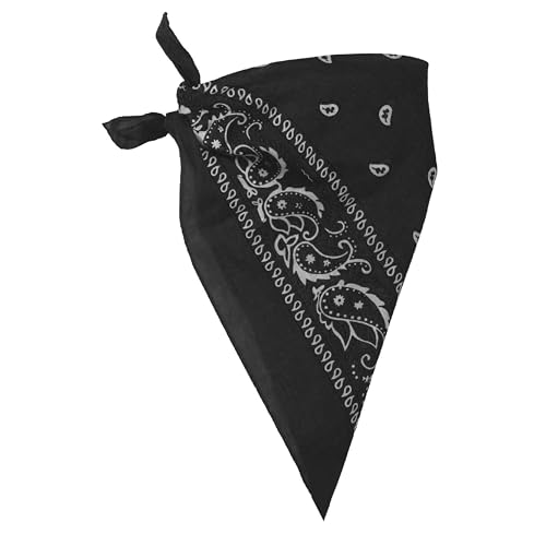 I LOVE FANCY DRESS Schwarz Paisley Bandana - 12 Stück - Schwarz Halstuch mit weißem Paisley Muster - Erwachsene Cowboy Wild West Bandana Schal von I LOVE FANCY DRESS