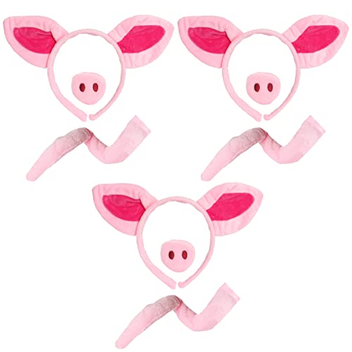 I LOVE FANCY DRESS Schweine-Kostüm-Zubehör-Set, rosa Schweineohren auf Stirnband, falsche Nase und Schwanz, Einheitsgröße, 3 Stück von I LOVE FANCY DRESS