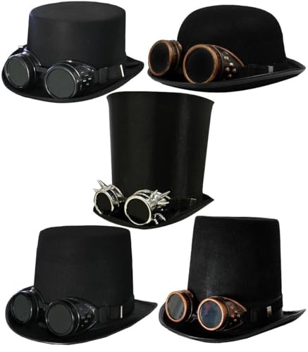 I LOVE FANCY DRESS Steampunk VIKTORIANISCH Schwarze Bowler Hut MIT SCHWARZER Brille - PERFEKTES Steampunk KOSTÜM ZUBEHÖR von I LOVE FANCY DRESS