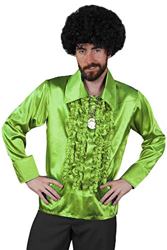 ILOVEFANCYDRESS I Love Fancy Dress ILFD4603XL Herren Disco Rüschen-Hemd, Neon, 1970er, Gr. XL, neongrün von I LOVE FANCY DRESS